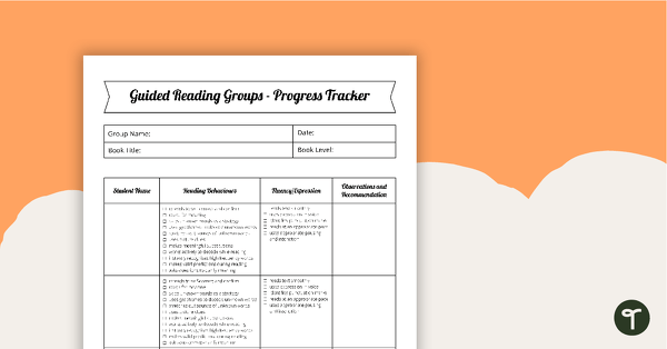 Go to Guided Reading Groups - Progress Tracker teaching resource