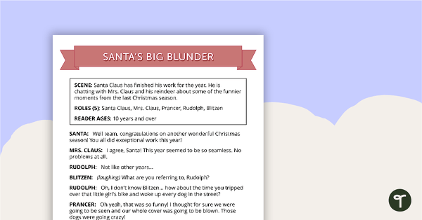 Go to Readers' Theatre Script - Santa's Big Blunder teaching resource