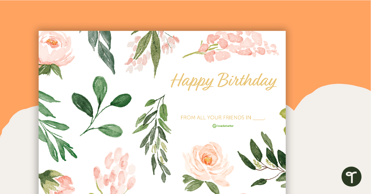 Flowers - Happy Birthday Card teaching resource