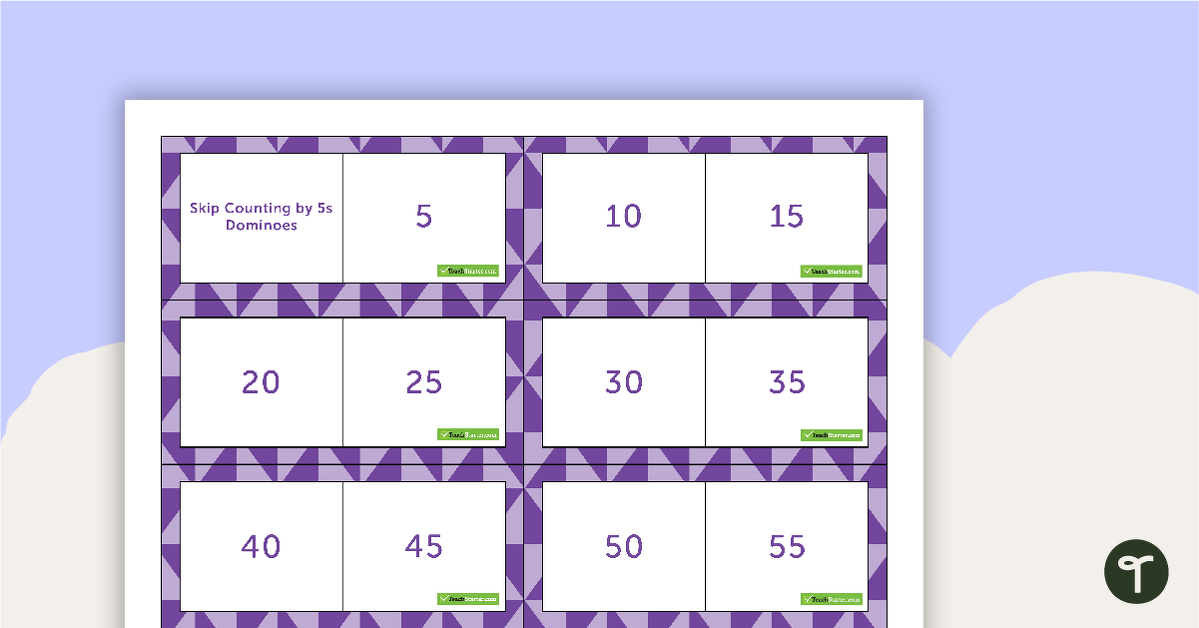 Skip Counting by 5s Dominoes teaching resource