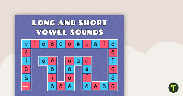 Long and Short Vowel Sounds Board Game teaching resource