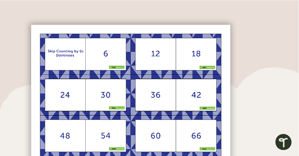 Go to Skip Counting by 6s Dominoes teaching resource