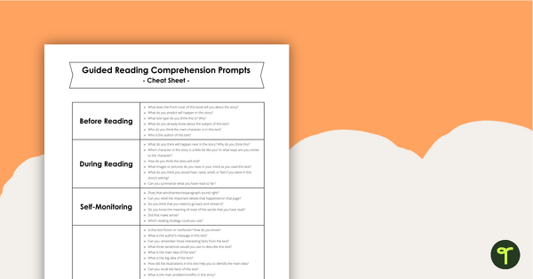 Preview image for Guided Reading Groups - Comprehension Question Prompts - teaching resource