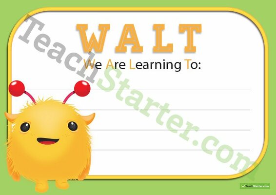We Are Learning To (WALT) Poster teaching resource