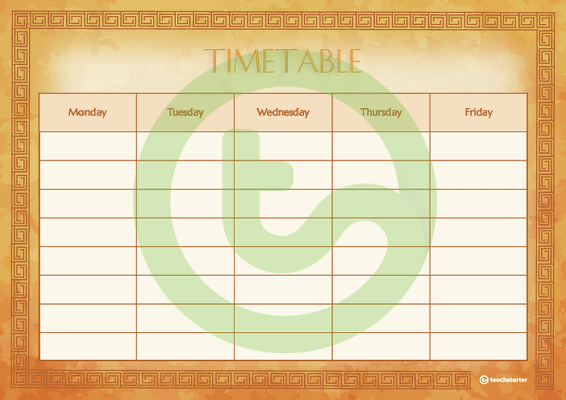 Ancient Rome - Weekly Timetable teaching resource