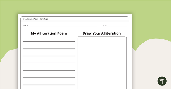 Go to My Alliteration Poem - Worksheet teaching resource