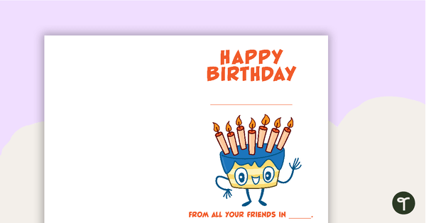Go to Happy Cake - Happy Birthday Card teaching resource