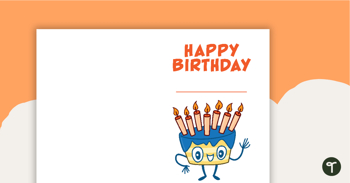 Happy Cake - Happy Birthday Card teaching resource