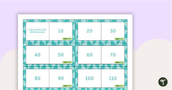 Skip Counting by 10s Dominoes teaching resource