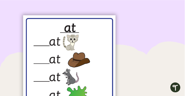 Go to Word Families - 'AT' teaching resource