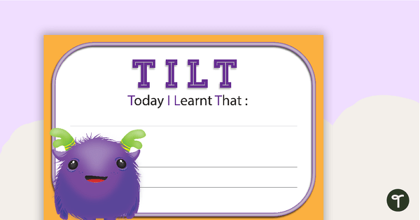 Go to Today I Learnt To (TILT) Poster teaching resource