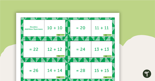 Doubles Addition Dominoes teaching resource