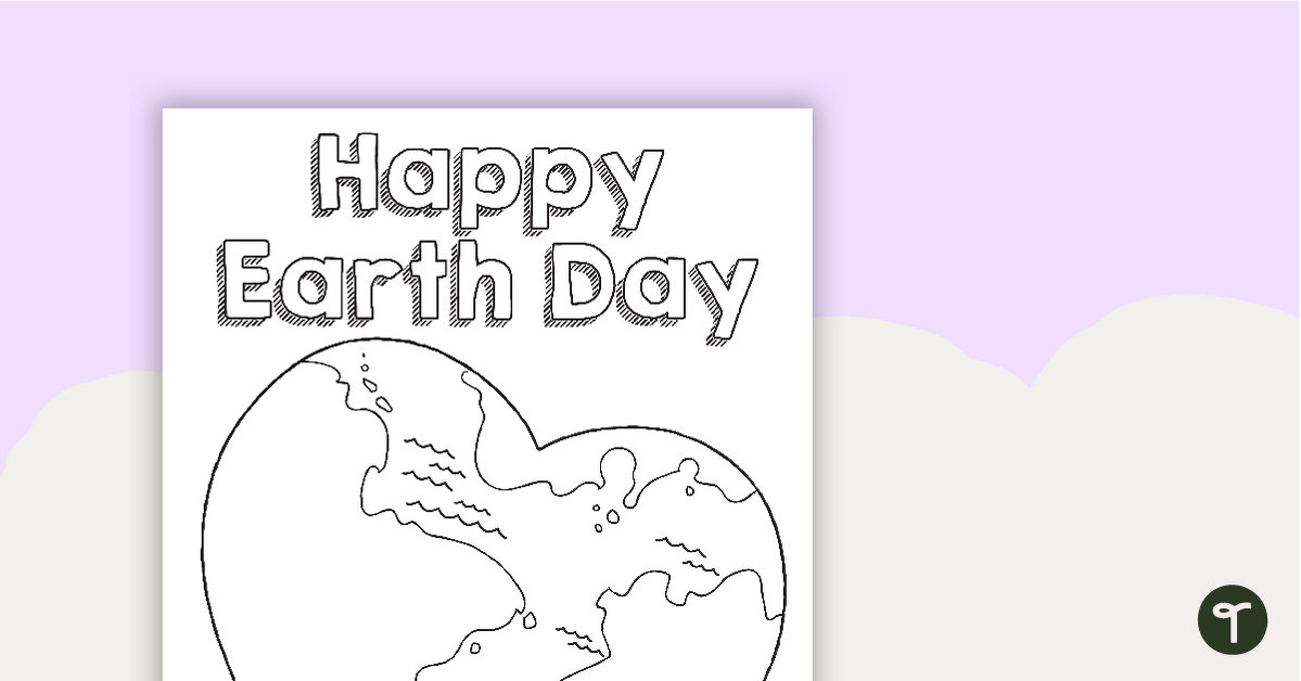 Happy Earth Day Colouring In Sheet teaching resource