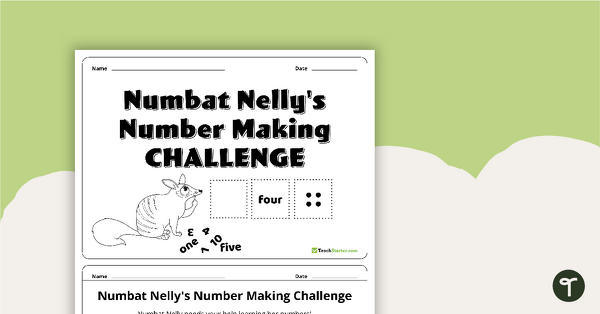 Go to Numbat Nelly's Number Making Challenge Booklet teaching resource