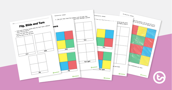 Preview image for Flip, Slide and Turn Worksheet - teaching resource