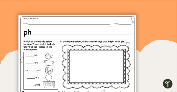 Go to Digraph Worksheet - ph teaching resource