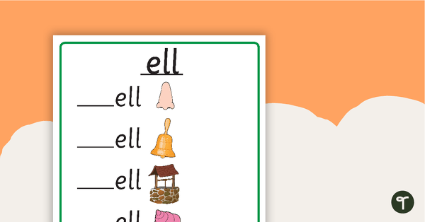 Go to Word Families - 'ELL' teaching resource