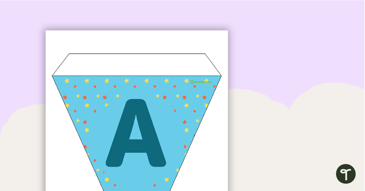 Preview image for Stars Pattern - Letters and Number Bunting - teaching resource
