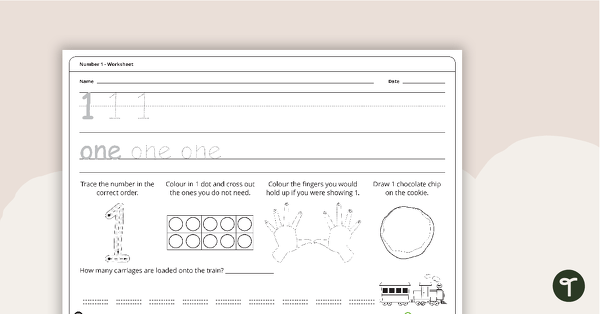 Preview image for Number Worksheet - 1 - teaching resource