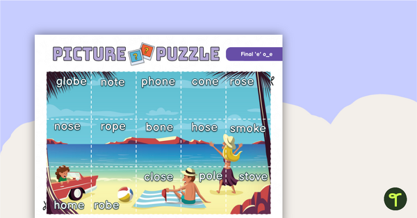 Final 'e' Picture Puzzle - o_e teaching resource