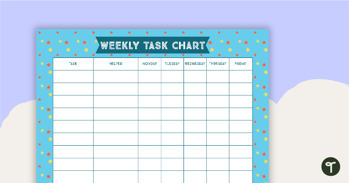 Preview image for Stars Pattern - Weekly Task Chart - teaching resource