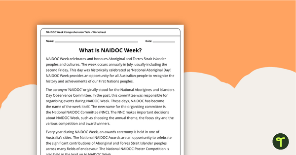 Image of What is NAIDOC Week? – Comprehension Task