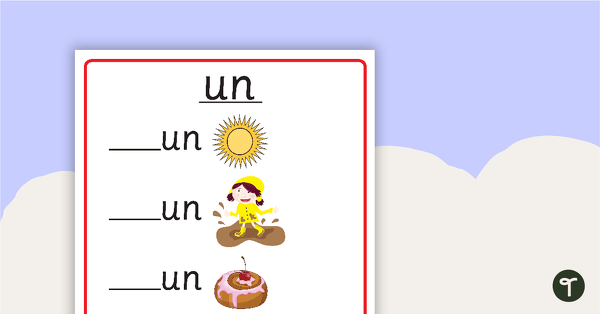 Word Families - 'UN' teaching resource