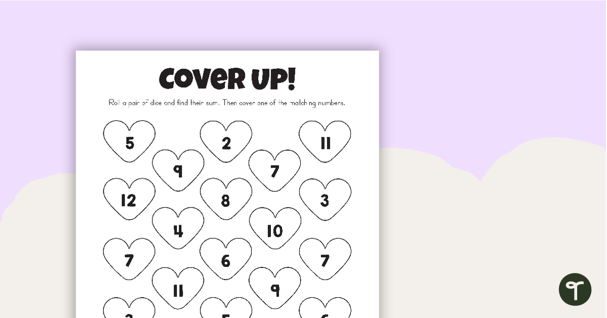 Cover Up! - Addition Facts Game teaching resource
