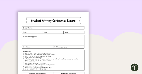 Image of Individual Student Writing Conference Record