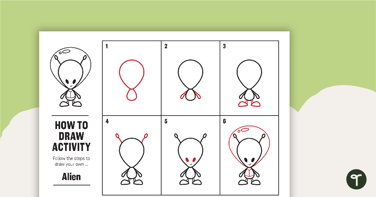 How to Draw an Alien for Kids - Task Card teaching resource
