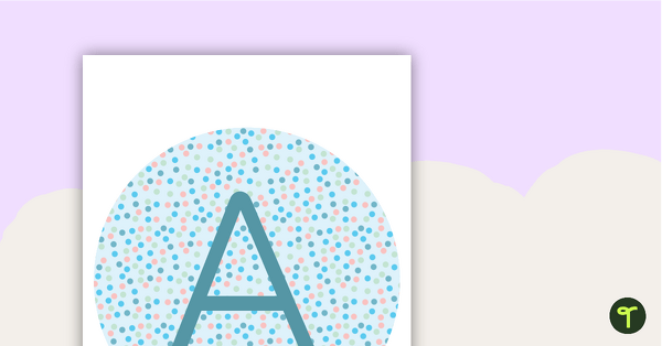 Pastel Dots - Letter, Number and Punctuation Set teaching resource