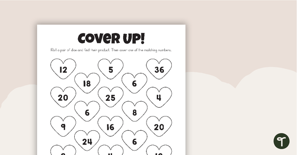 去to Cover Up! - Multiplication Facts Game teaching resource
