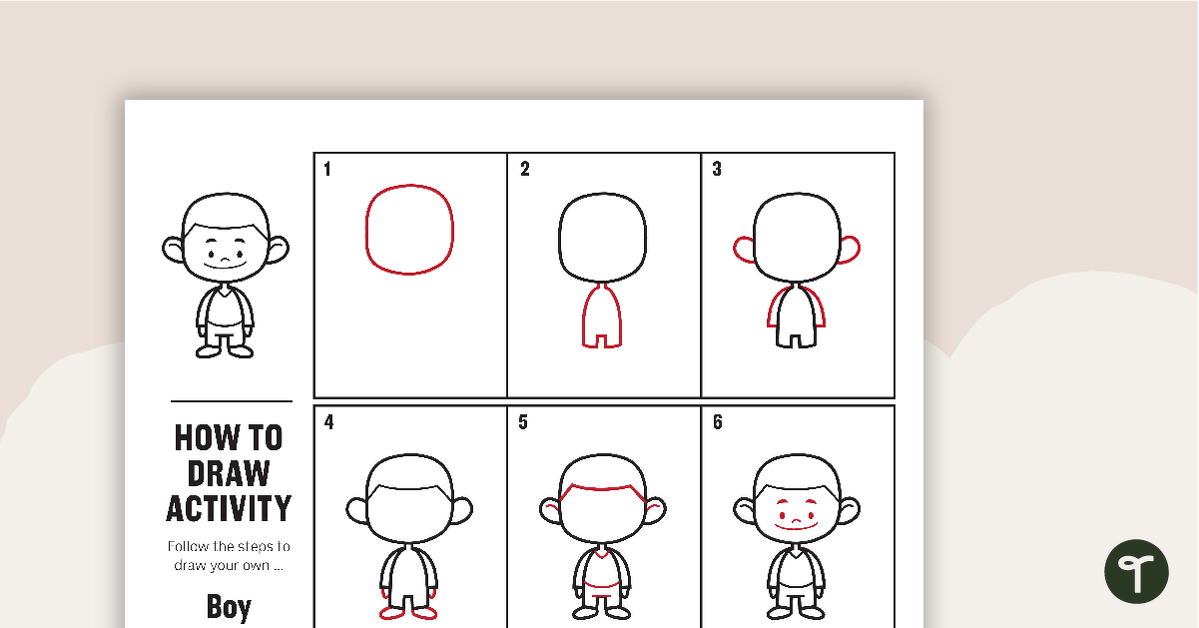 How to Draw for Kids - Boy teaching resource