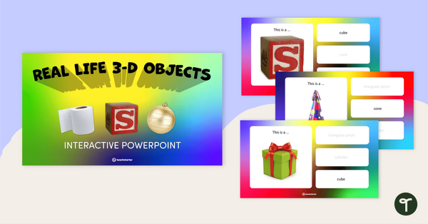 现实生活中的预览图像3 -D对象 - 交互式PowerPoint-教学资源