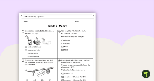 Numeracy Assessment Tool - Grade 5 teaching resource