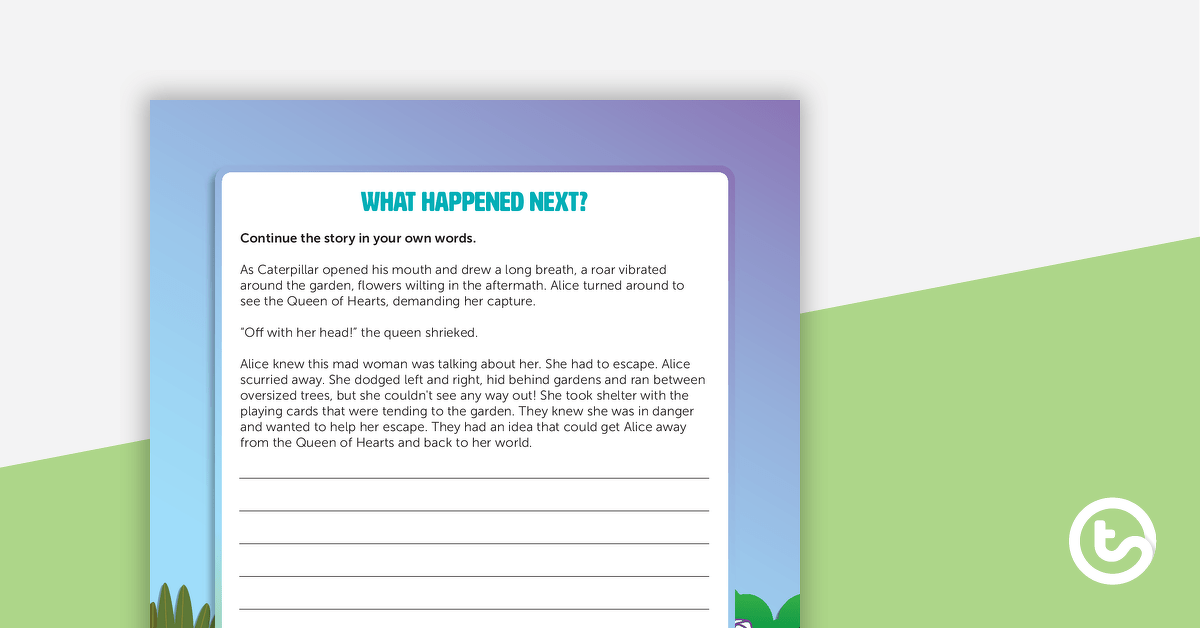 Preview image for What Happened Next? Alice in Wonderland Writing Template - teaching resource