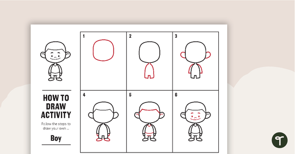 Image of How to Draw a Boy for Kids - Task Card