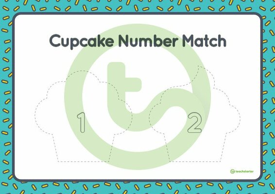 Numbers to 20 Cupcake Match-Up Activity teaching resource