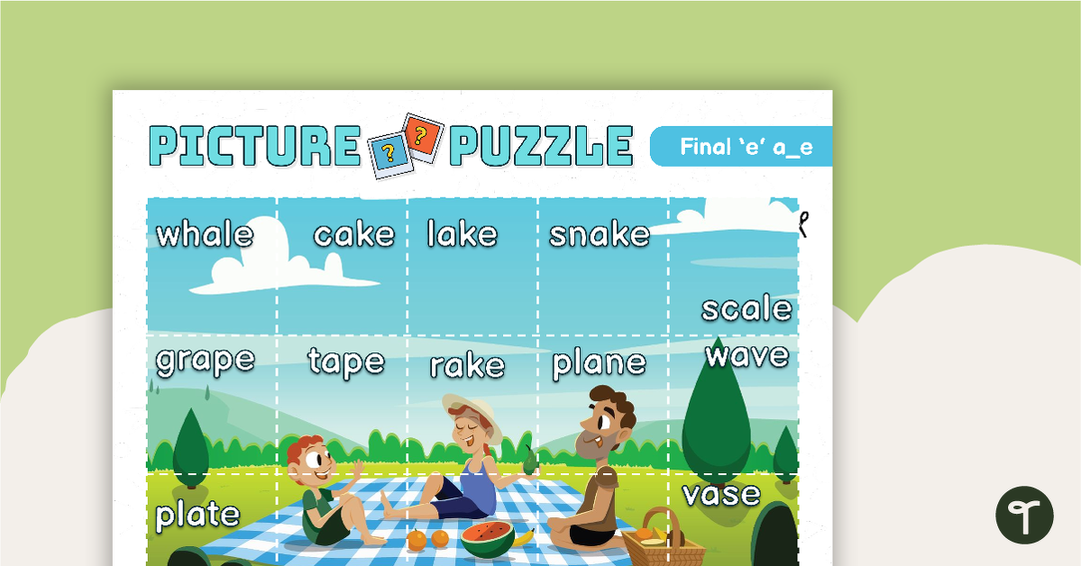 Final 'e' Picture Puzzle - a_e teaching resource