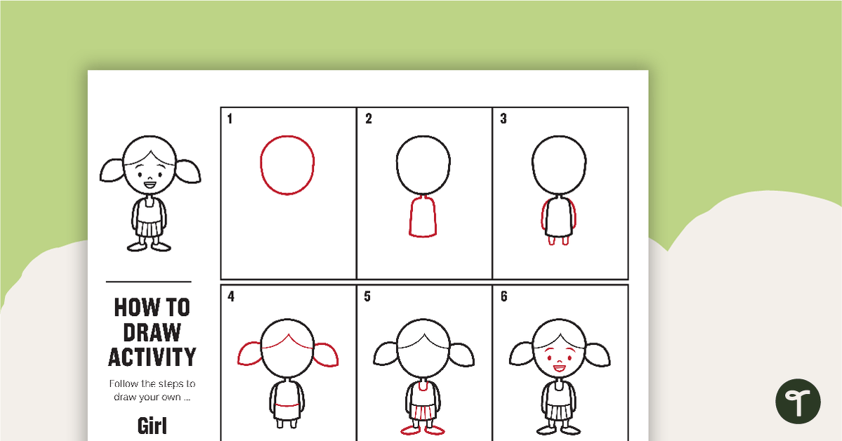 How to Draw for Kids - Girl teaching resource