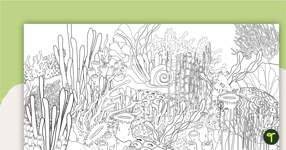Pattern Colouring In - Coral Scene teaching resource