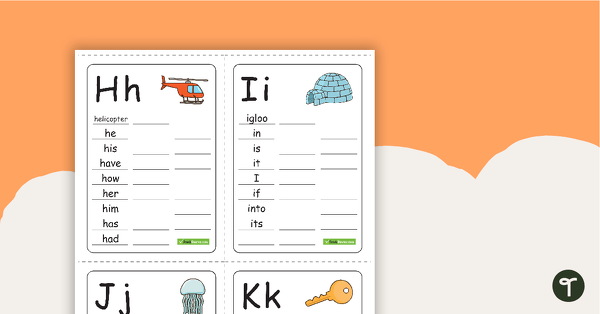 Printable Personal Dictionary - 4 Letters Per Page teaching resource