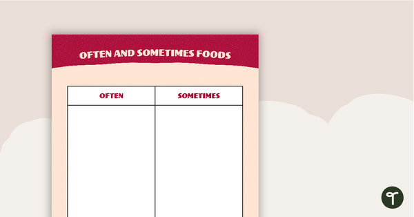 Often and Sometimes Food Sorting Activity teaching resource
