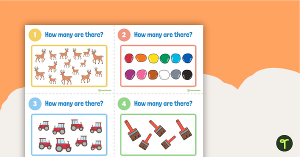 How Many Are There? Counting to 20 Task Cards teaching resource