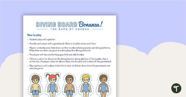 Diving Board Bonanza! - Chance Game teaching resource