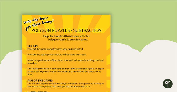 Polygon Puzzles - Subtraction teaching resource