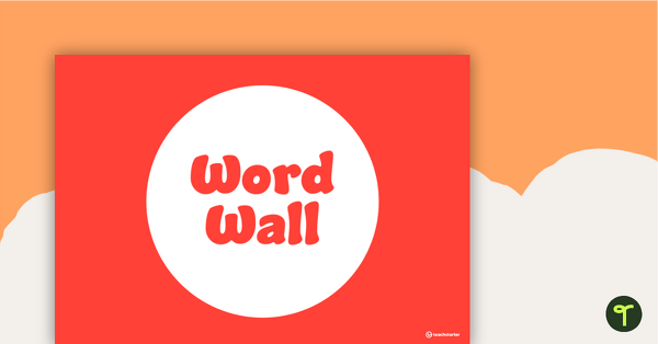 Plain Red - Word Wall Template teaching resource