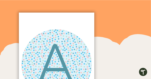 Pastel Dots - Letter, Number and Punctuation Set teaching resource