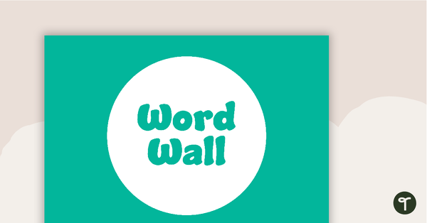 Plain Teal - Word Wall Template teaching resource