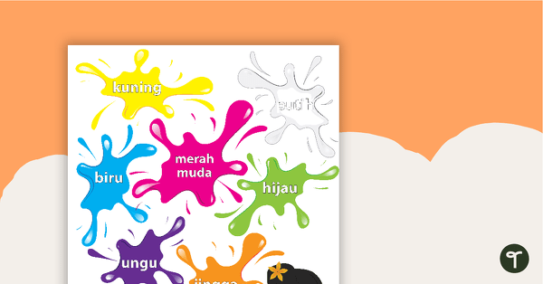 Colours - Indonesian Language Poster teaching resource